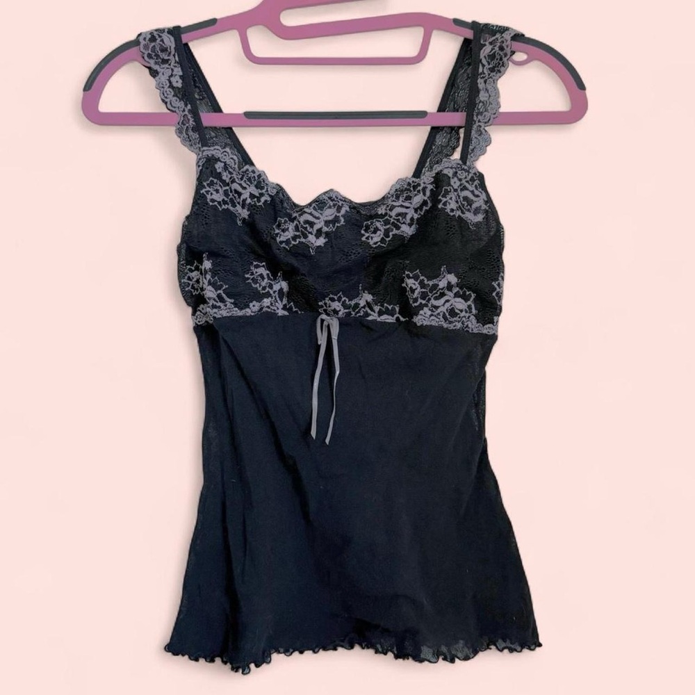 Gilligan & O'Malley Y2K Black Lace Cami